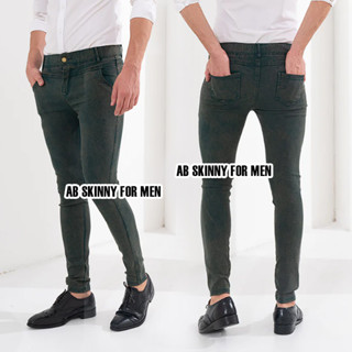 AB Skinny For Men สีเขียวฟอก กางเกงสกินนี่ยีนส์ 16 สี ของแท้ จากเพจดัง 80,000 Like กางเกง AB สกินนี่ยีนส์ ผู้ชาย