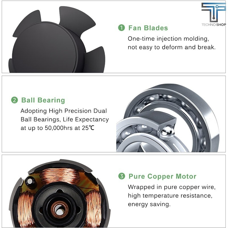 GDSTIME 3010 3D Printer Fan 5V/12V/24V Axial Fan Ball Bearing 30mm x 30mm x 10mm Cooling Cooler Fan - รูปที่ 3