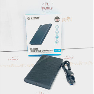 กล่องใส่ฮาร์ดดิส 2.5 นิ้ว TYPE-C PORTABLE HARD DRIVE ENCLOSURE สีดำ (2521C3-BK-EP) Orico (ออกใบกำกับภาษีได้)