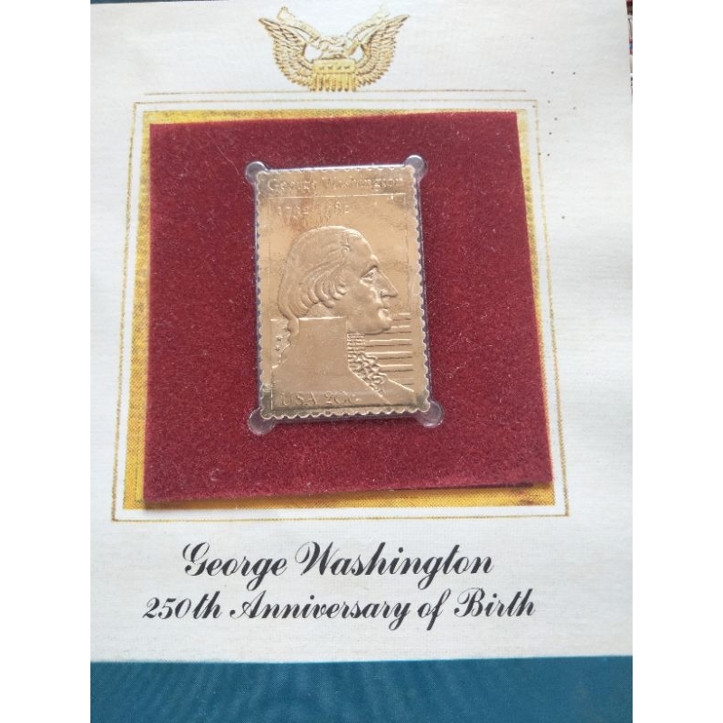 แสตมป์ทอง22kt.-US-ครบรอบ250ปีGeorge-Washington