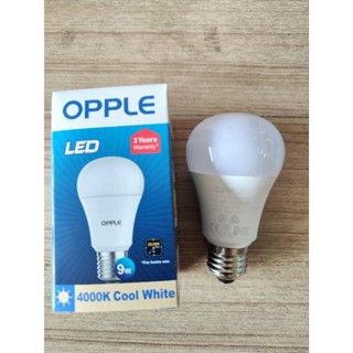 หลอดไฟ แอลอีดี หลอด LED E27 9W A60 OPPLE COOL WHITE 4000K