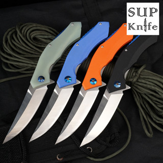 supknife มีดพับ ระบบลูกปืนเปิดใบมีดลื่นๆๆๆ Blue Moon Bend เหล็กD2 เหล็กมีดแคมป์กลางแจ้ง ด้ามจับG10 Bearing