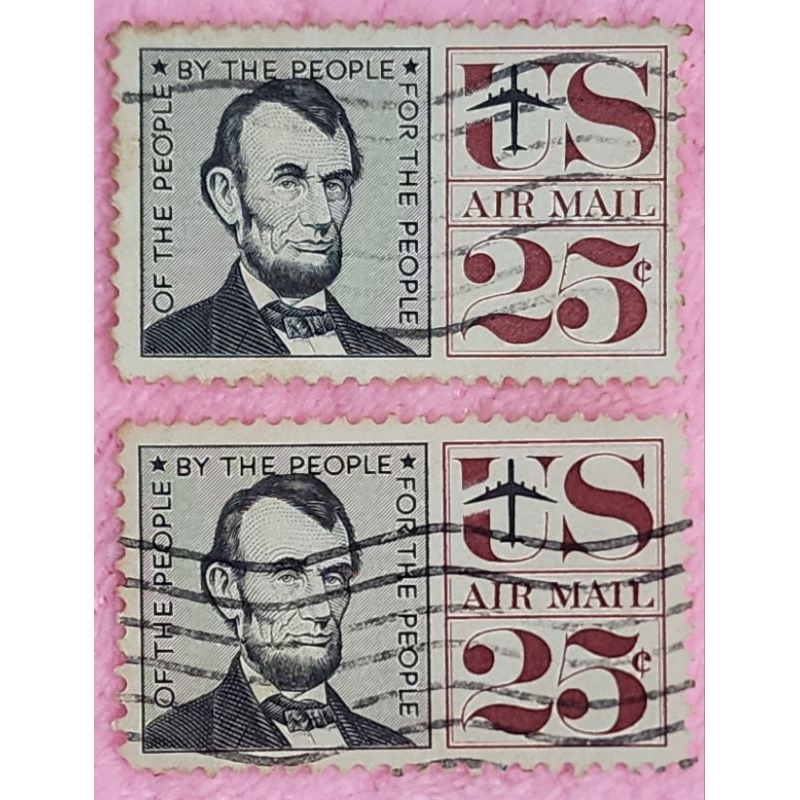 แสตมป์เก่าสะสมประเทศสหรัฐอเมริกาปี 1959 (พ.ศ 2502)​ จำนวน 2 ดวง​ ผ่านการใช้มีตราประทับ