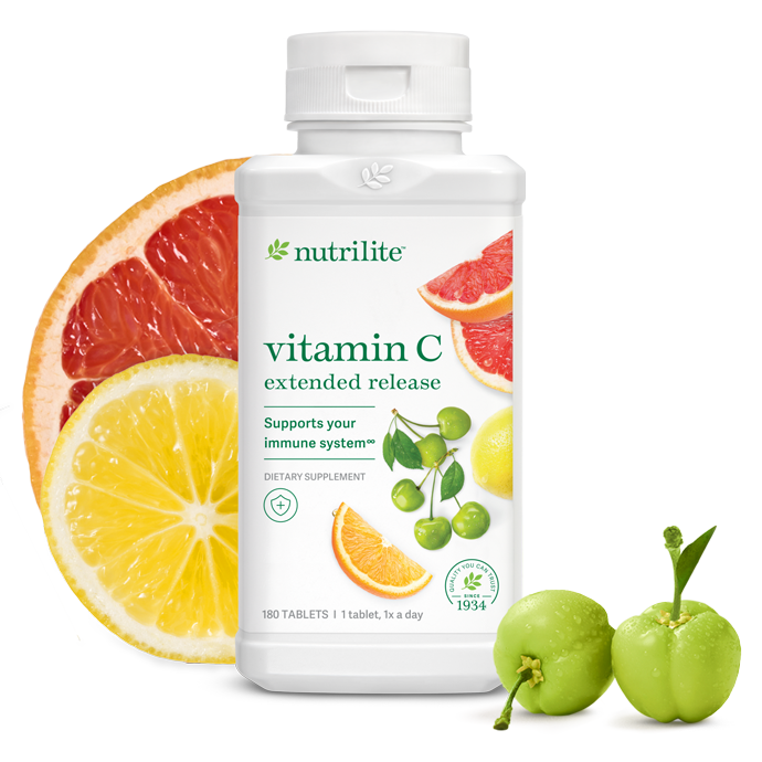 Nutrilite Vitamin C Extended Release วิตามิน ซี 500mg ชนิดละลายช้า ช่วยเพิ่มภูมิต้านทานร่างกาย ป้องกันการเป็นหวัด
