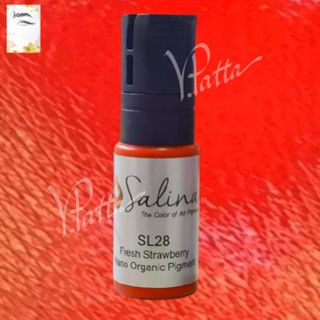 Salina sl28 Fresh Strawberry 💥สีใหม่สุดว้าววว💥 ติดง่าย ติดดี 😍😍 (สีสักปาก, สีสีกคิ้ว)