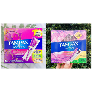 (Tampax®) Radiant Tampons Multipack 28 pieces ผ้าอนามัยแบบสอด เหมาะกับวันมาปกติ-มามาก มามากเป็นพิเศษ