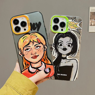 💕พร้อมส่ง💕iPhone 14 13 12 11 Pro Max เคส for เคสไอโฟน11 เนื้อฝ้า บางเบาพกพาง่าย การ์ตูน ความรู้สึกขั้นสูง สาว Case