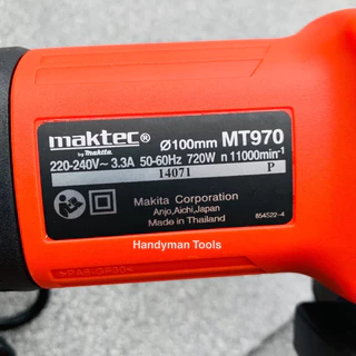 Maktec หินเจียร เครื่องเจียร 4 นิ้ว รุ่น MT970 กำลัง 720W แถมใบตัดเหล็ก 4 นิ้ว Makita 1 ใบ รุ่นงานหนัก อึดทน