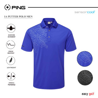 PING 1A PUTTER  POLO PING MENS POLO เสื้อกอล์ฟผู้ชาย  เสื้อกีฬากอล์ฟผู้ชาย  เสื้อกีฬาผู้ชาย