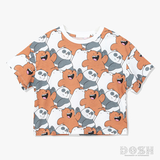 DOSH GIRLS CROPPED T-SHIRTS WE BARE BEARS เสื้อยืดทรงครอป เด็กผู้หญิง FBBGT1000-OW