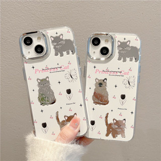 เคส สำหรับ ไอโฟน เคสซิลิโคน สินค้าพร้อมส่งจากไทย สำหรับ Iphone 14 13 12 11 Pro max กระจกแมว3ตัว TPU-S1295