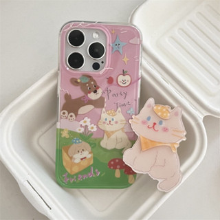 เคส สำหรับ ไอโฟน เคสซิลิโคน สินค้าพร้อมส่งจากไทย สำหรับ Iphone 14 13 12 11 Pro max แมวผ้าพันคอ+ไอริง TPU-S1292