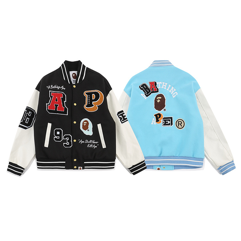BAPESTA flocking letter MA1 embroidery autumn and winter new pilot jacket