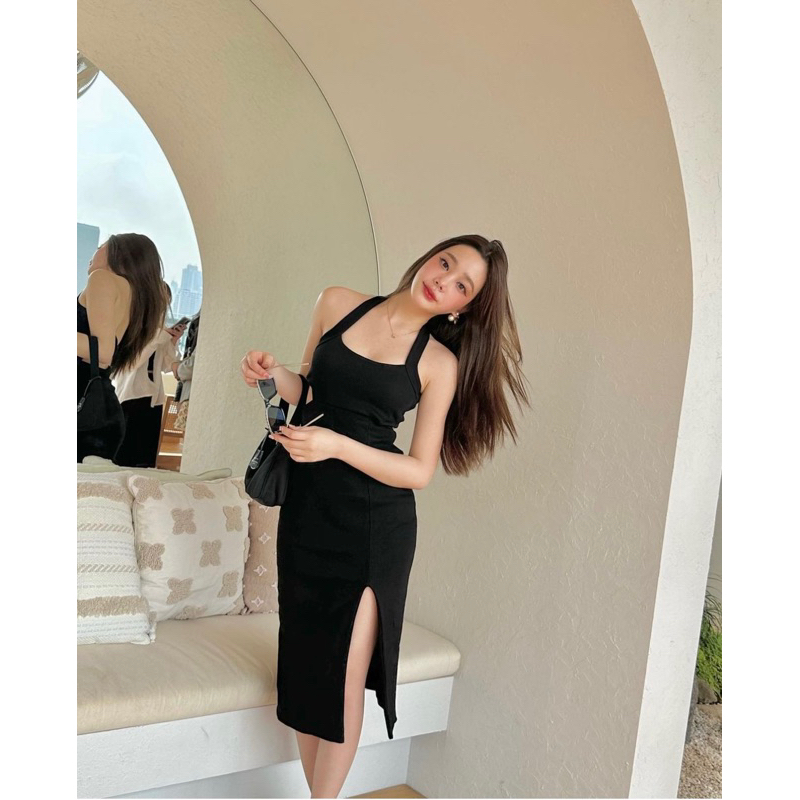 พร้อมส่ง Kendal dress เดรสยาวคล้องคอ