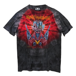 [จัดส่งฟรี!!!] เสื้อวงดนตรี Iron Maiden Somewhere Back In Time มัดย้อม ปี 1987 ป้ายผีเสื้อ Symmetria Size L