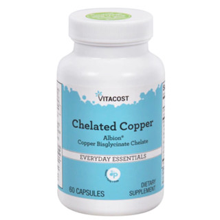 [ของแท้ ตรงปก] คีเลต คอปเปอร์ Chelated Copper Albion® Copper Bisglycinate Chelate 60 Capsules จากอเมริกา