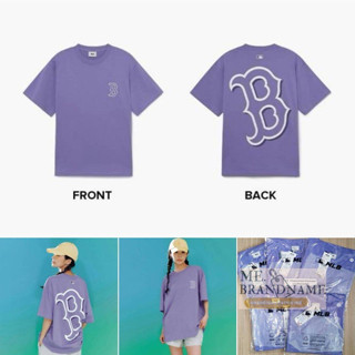 ของแท้ 💯% MLB Basic Mega Logo Over Fit T-Shirts เสื้อยืดสีม่วง logo B 💜💜