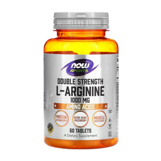 💊NOW Foods Sports Double Strength L-Arginine, 1,000 mg(60 Tablets) แอล-อาร์จินีน  เพิ่มแรงปั๊มกล้าม เพิ่มสมรรภาพทางเพศ