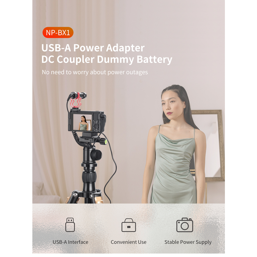 แบตไลฟ์สด Sony Zv-1 DC Coupler Dummy Battery ดัมมี่แบตฯ แบตกระสือ NP-BX1สำหรับ SONY ZV-1, RX1,RX100, RX100 II, RX100 III