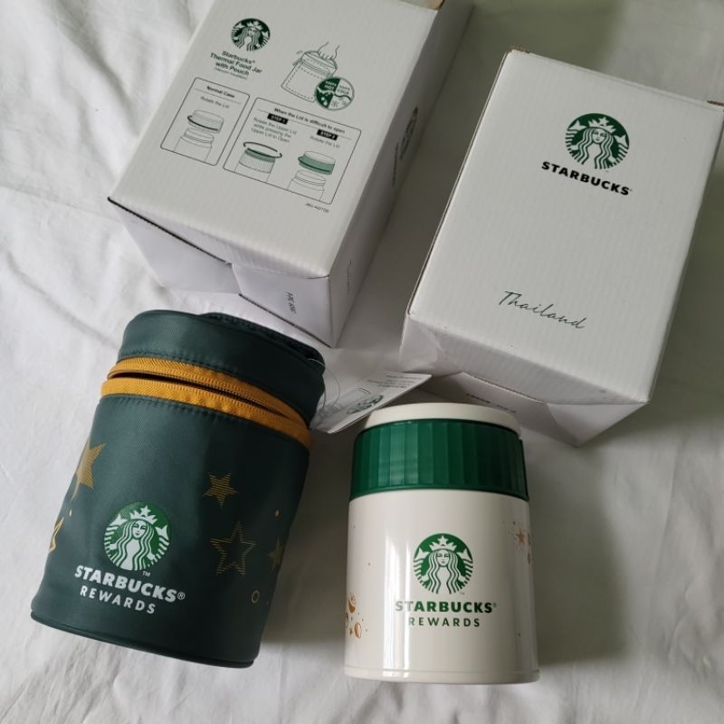 Starbucks Star Food Jar 400ml. with Pouch ที่ใส่อาหารสตาร์บัคส์สแตนเลสสตีล ขนาด 400 ml. A9000822