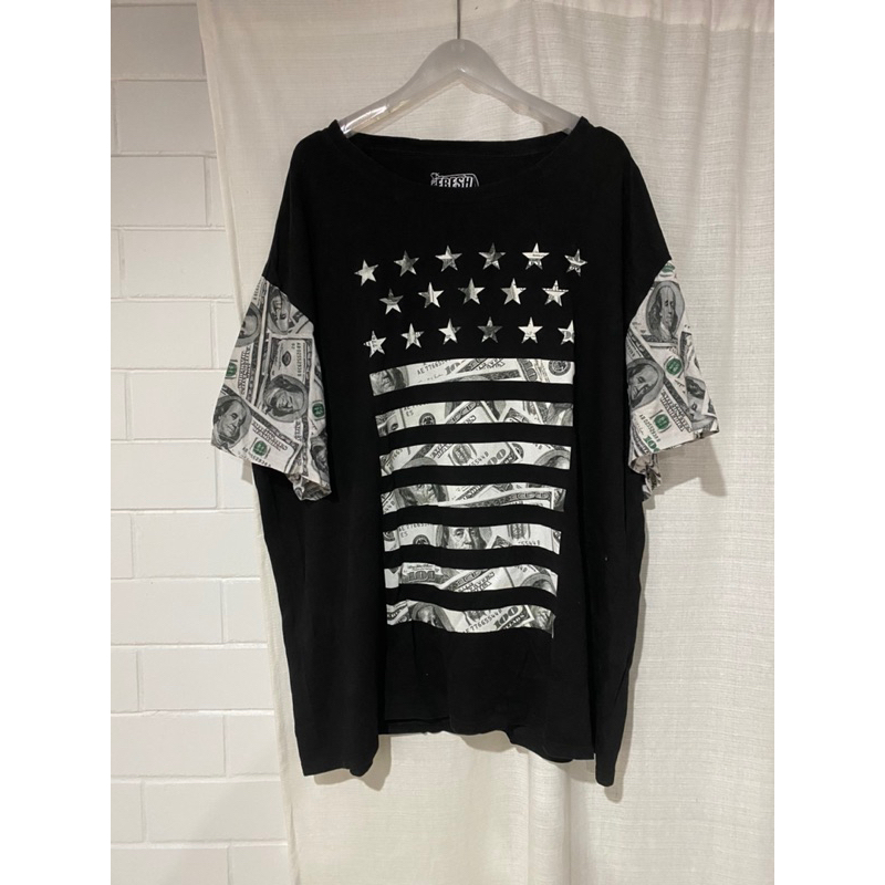 เสื้อ Fresh Laundry 100 Dollar Bill Tee มือ2 ไซร้ 4XL อก 28นิ้ว ยาว 31นิ้ว ราคา 250บาท