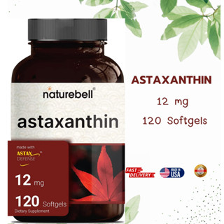 NatureBell Astaxanthin 12mg, 120 Softgels, Made with Astax (Max Strength from MicroAlgae), Natural Antioxidant