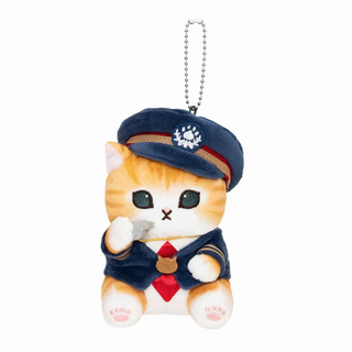 [Direct from Japan] mofusand Cat Plush doll Keychain Station Master Nyan Japan NEW