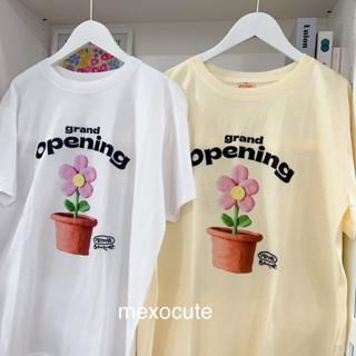 พร้อมส่ง ♡MEXOCUTE เสือยืดผ้าTC | ดอกไม้Open