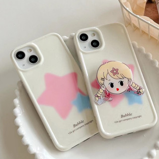 🎁ส่งของขวัญ🎁เคสไอโฟน สำหรับ 11 14 for iPhone Case 13 12 Pro Max  น่ารัก ตลก ดาว พร้อมขาตั้ง กันกระแทก เคสนิ่ม เคสโทรศัพท