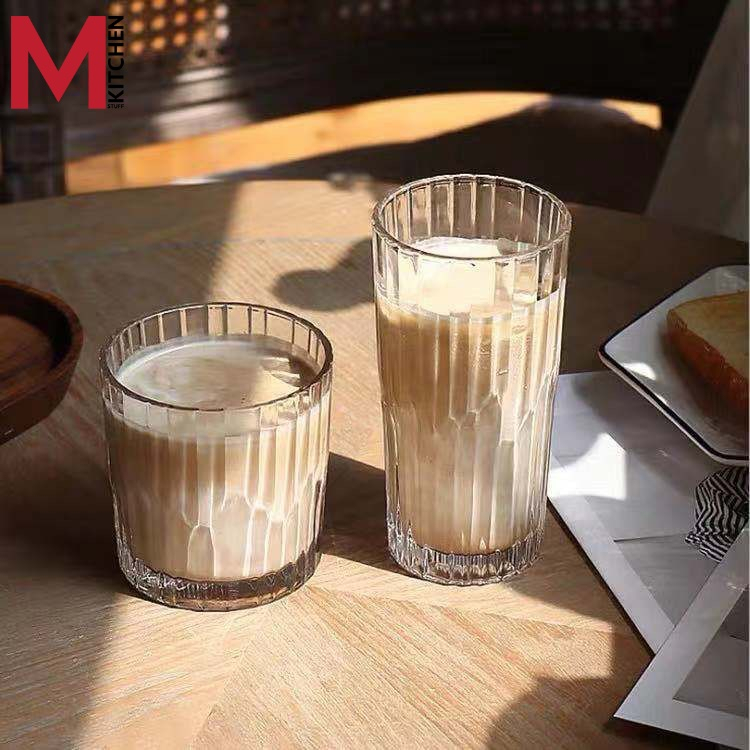 M KITCHEN แก้วน้ำ แก้วกาแฟ ทรงเหลี่ยม ใช้ในคาเฟ่ สไตล์เกาหลี (A0)