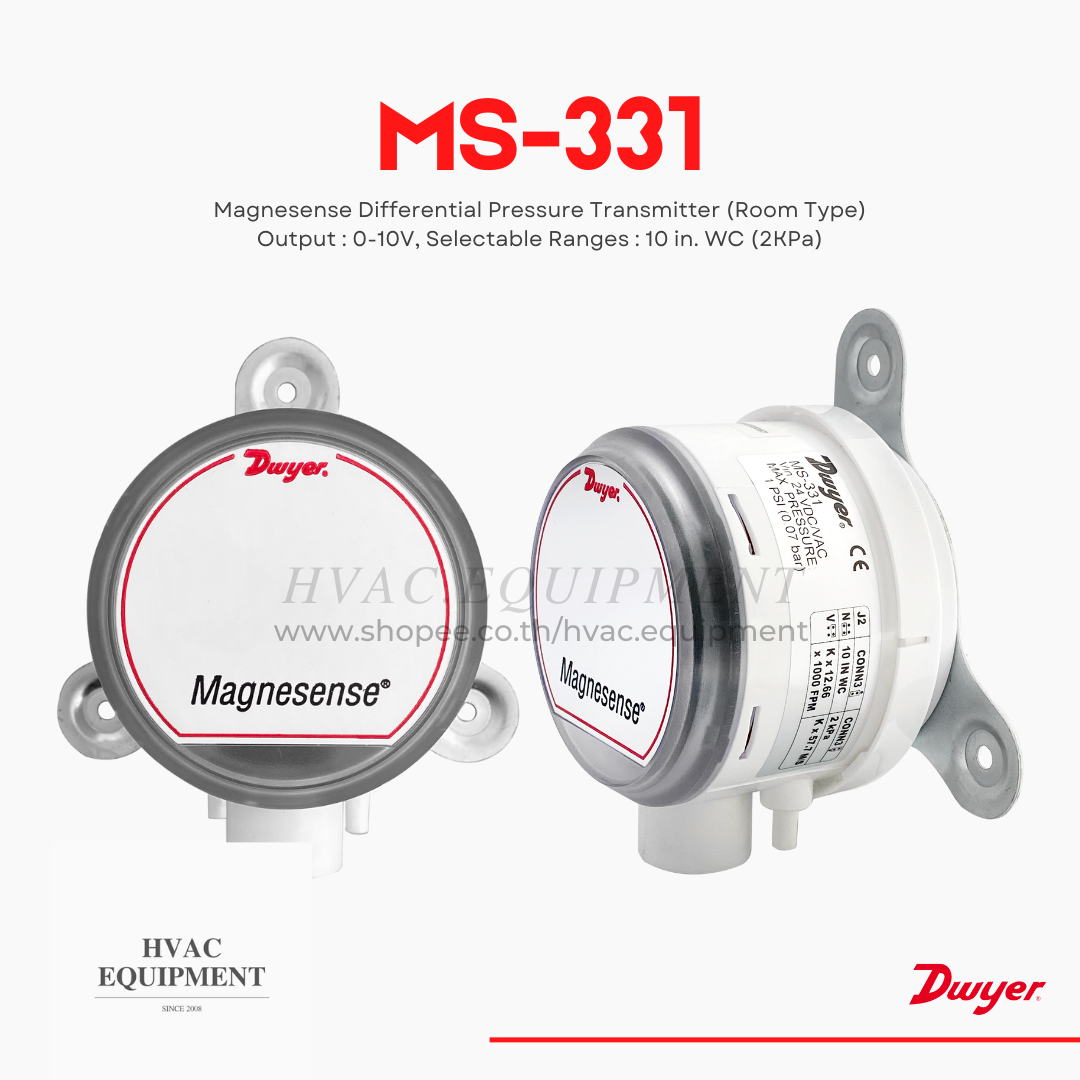 MS-331 / MS-021 "Dwyer" Magnesense Differential Pressure Transmitter (Room Type)