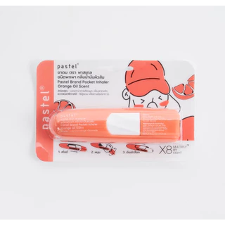 (แพ็ค 3 ชิ้น) pastel pocket inhaler orange oil ยาดมชนิดพกพา กลิ่นน้ำมันผิวส้ม