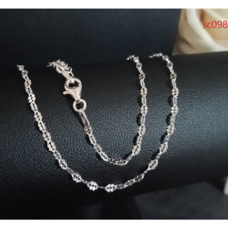 MT สร้อยคอเงินแท้ งานอิตาลี ปั๊มลาย เส้นเล็ก วิบวับ แวววาว ยาว 16, 18 นิ้ว 925 Sterling Silver Chain (sc098-16) MT Jewelry มณีธารา