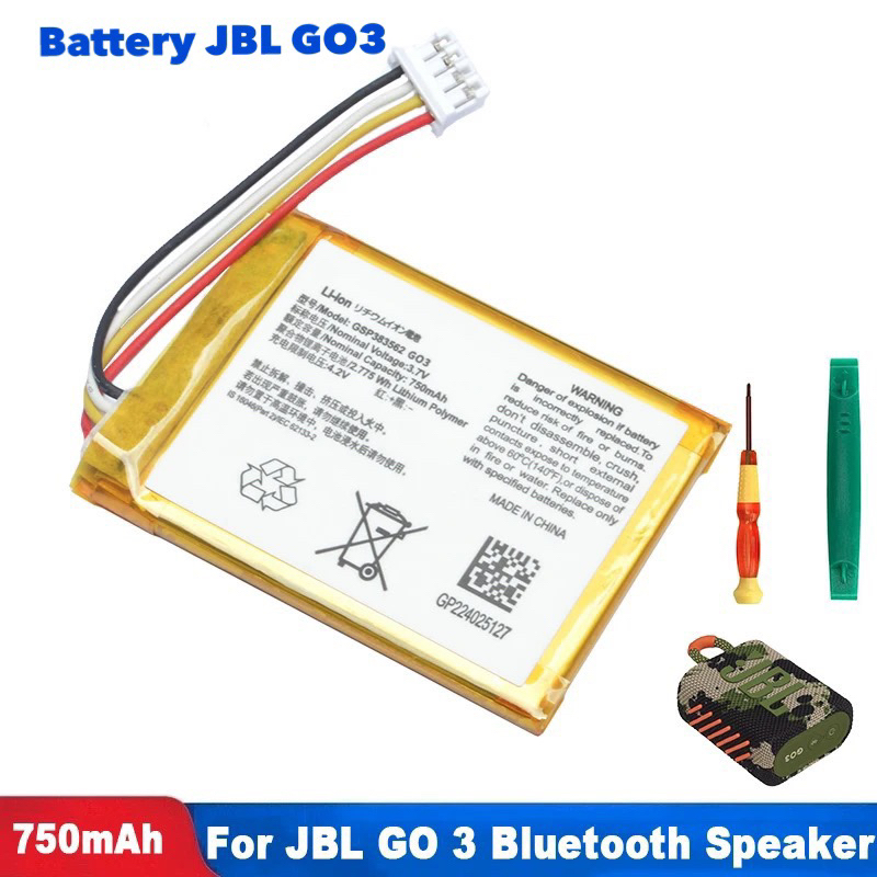 Battery jbl go3 แบตเตอรี่ลำโพง jbl go3 750mah