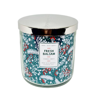 เทียนหอม Bath and body works กลิ่น  Fresh Balsam 3-Wick Candle เทียนหอม BBW 3 ไส้ ไซส์ใหญ่ 411 กรัม