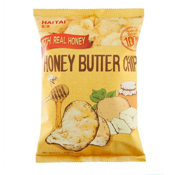 Haitai calbee  honey butter chips ไฮไทมันฝรั่งแผ่นทอดกรอบรสฮันนี่บัตเตอร์ 60กรัม อร่อยมาก สินค้าสดให