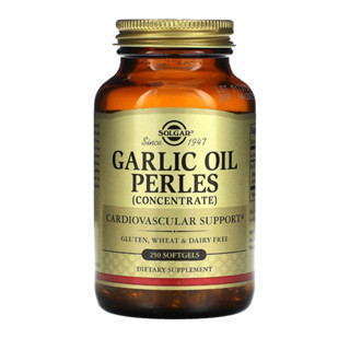 [ของแท้ ตรงปก] น้ำมันกระเทียมสกัดเข้มข้น Garlic Oil Perles Concentrate 250 Softgels (Solgar) หัวใจ หลอดเลือด คอเลสเตอรอล