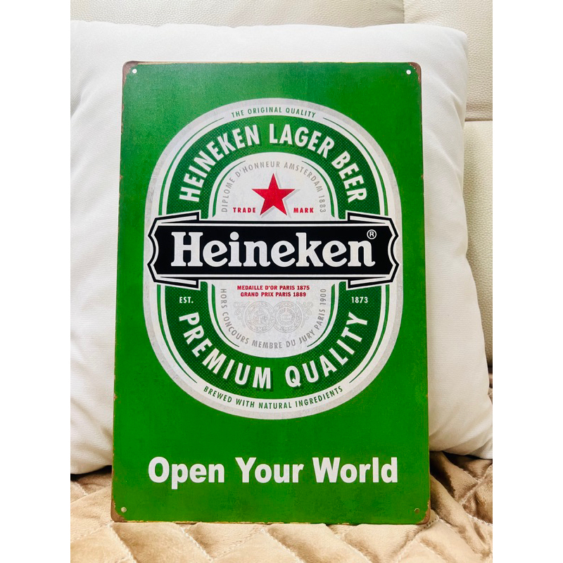 ป้ายสังกะสี Heineken ขนาด 20*30 ซม.