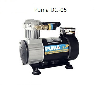 PUMA ปั๊มลมพกพาติดรถยนต์ แบบ Oil Less รุ่น DC-05 ขนาด 12 V. และ 24 V. ปั๊มลมเเบตเตอรี่ ปั๊มลมพูม่า ปั๊มลมไร้น้ำมัน