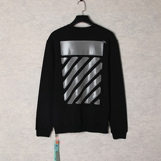 OFF WHITE black tape square printing round neck sweater