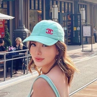 ✨🌕C han eI Logo Cap   หมวกชาแนวสีฟ้าแบบคุณดิวใส่🌊