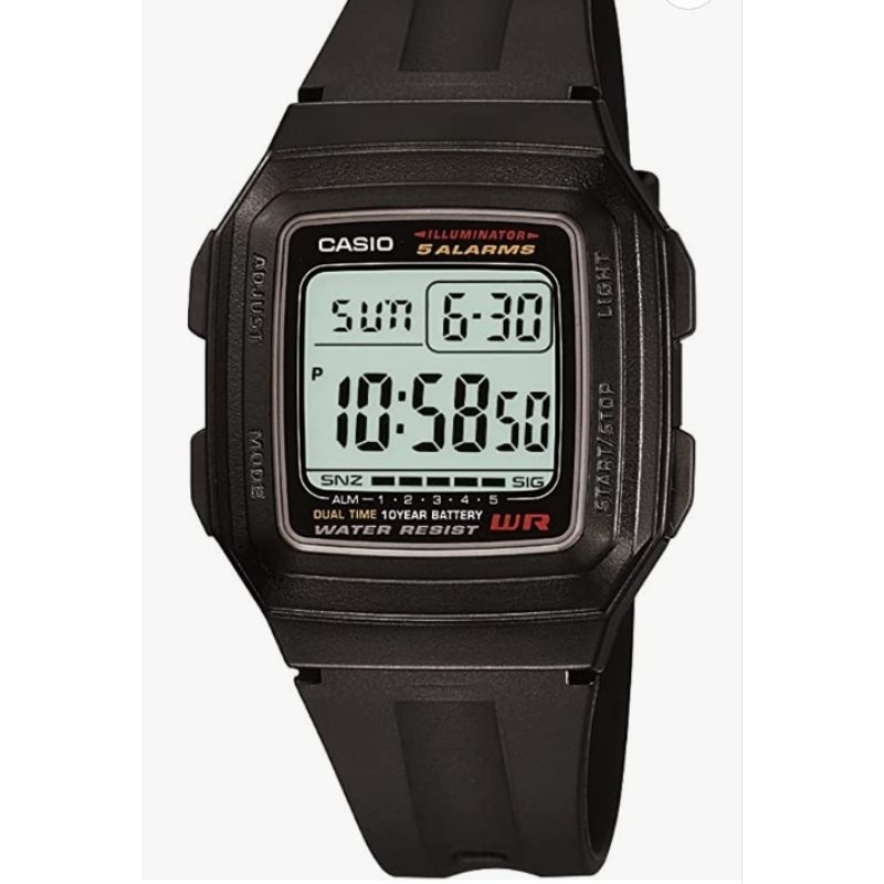 CASIOนาฬิกาข้อมือถ่าน10ปีรุ่นW-800/F-200/F-201 ของแท้รับประกัน 1ปี