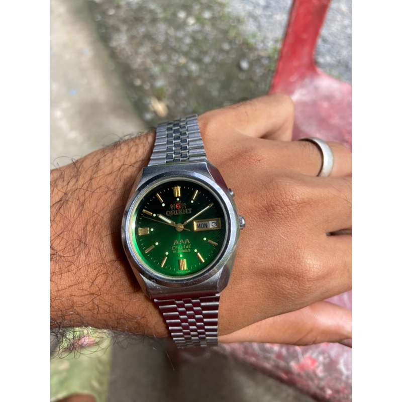 นาฬิกาวินเทจมือสอง Orient หน้าเขียว