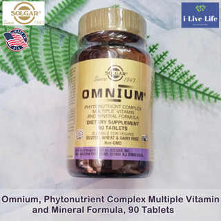 Solgar - Omnium Phytonutrient Complex Multiple Vitamin and Mineral Formula 90 Tablets ไฟโตนิวเทรียนท์ วิตามิน แร่ธาตุ