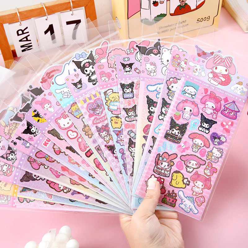 สติ๊กเกอร์ไดคัต สติ๊กเกอร์การ์ตูน สุ่มลาย 9.5*22.5cm สติ๊กเกอร์ตกแต่ง