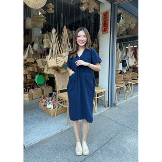 Crochet Dress เดรสผ้าฝ้ายลินิน ถักโครเชต์