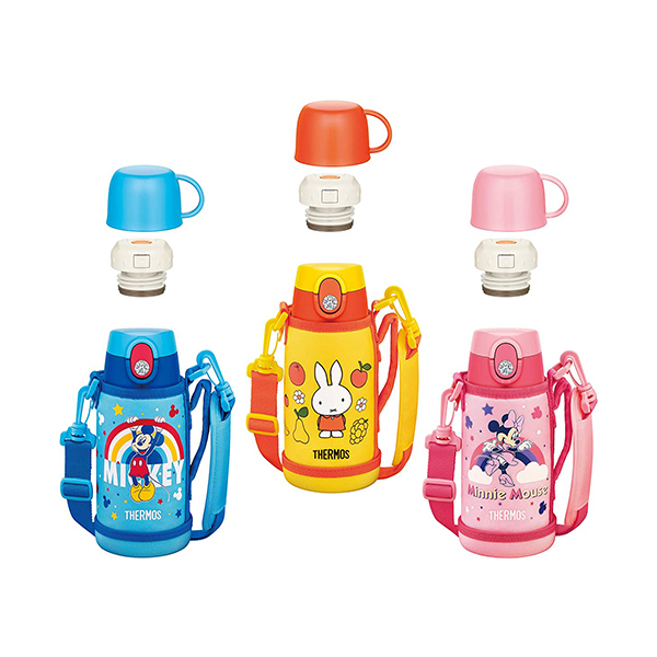 THERMOS Water Bottle Vacuum Insulated 2-Way 0.6 / 0.64L Minnie Blue/ Pink/ Yellow