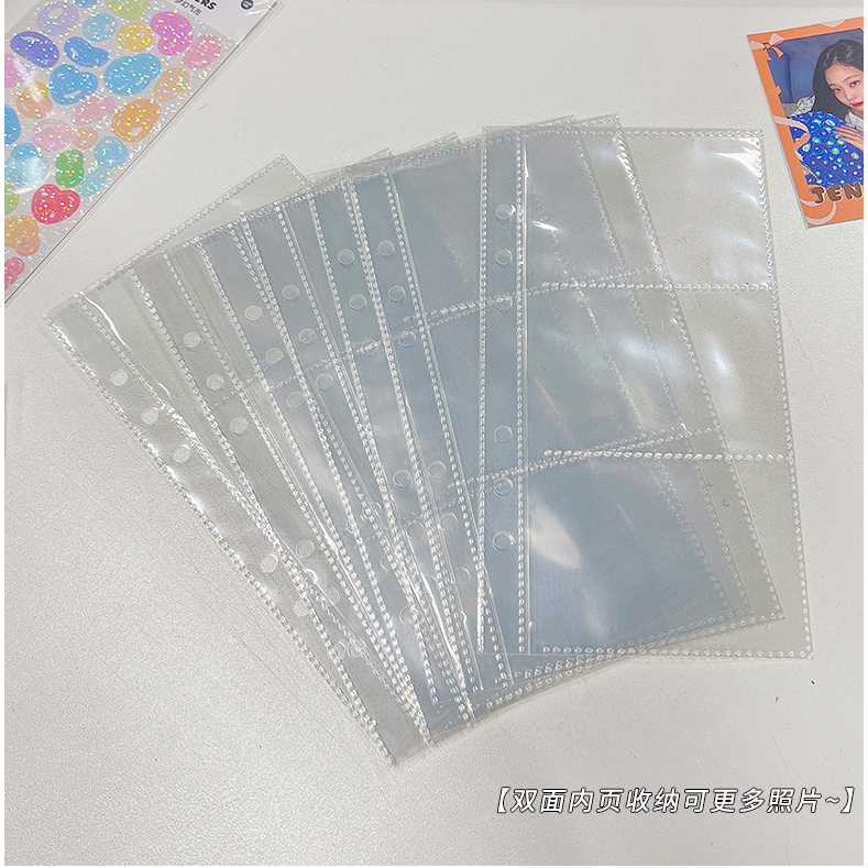 พร้อมส่ง ไส้แฟ้มแพ็ค10 ซอง ไส้แฟ้ม ขนาดเล่ม A6 สำหรับใส่รูป/การ์ด ใส่รูป 3 นิ้ว จำนวน 3 ช่อง