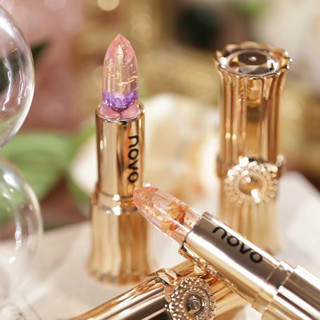 NO.5923NOVO FLOWER CRYTAL CRYSTAL COLOR LIPSTICK ลิปเยลลี่สีสันสวยงาม ช่วยให้ริมฝีปากดูอวบอิ่ม แลดูสุขภาพดี