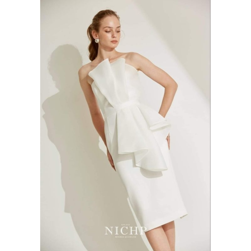 ชุดเจ้าสาว💗สีขาว จากBrand NICHp : รุ่น MADELYNN DRESS (Size S)